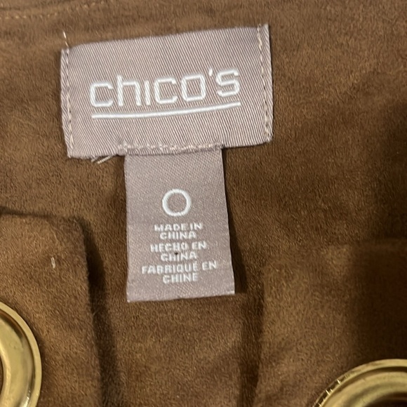Chicos Faux Suede Grommet Jacket Size 0 - Picture 5 of 8